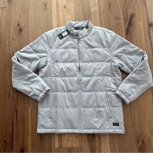 NEW Travis Mathew Interlude Puffer Jacket Mens Large Full Zip Heather Sleet Gray